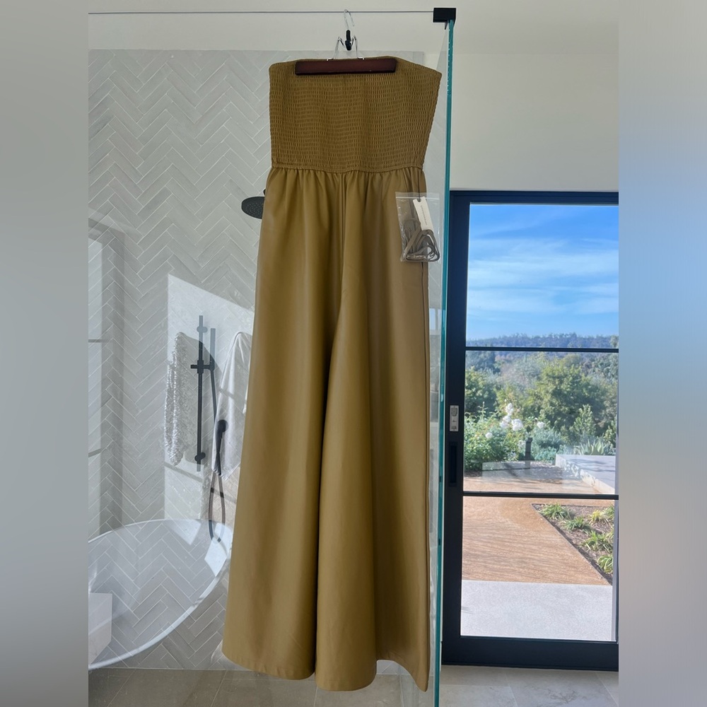 Wide Leg Strapless Jumpsuit